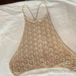 Listicle Crochet Festival Fairy Summer Halter Top in Tan Photo 8
