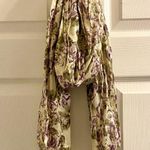 Gold Purple Floral Metallic Tassel Scarf Womens One Size Photo 1