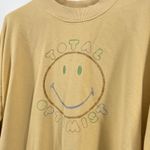 Aerie Smiley Face "Total Optimist" Graphic Oversized Sweatshirt Yellow Small Photo 1