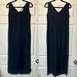 Everlane  Triacetate Jumpsuit Black Sleeveless Cropped VNeck Womens Size 00 Photo 3