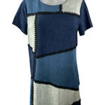 Design Lab Multicolor Colorblock Patchworks Short Sleeve Mini T-Shirt Dress Sz M Photo 0