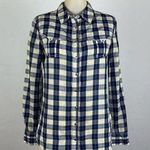 Anthropologie Holding Horses Checkered Snap Button Top Photo 0