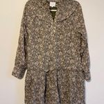 Sundays  Rowan Dress Size Medium in foliage floral green long sleeve cotton mini Photo 2