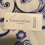 Charter Club Blue and White Fleur di Lis FilagreeTop Photo 8