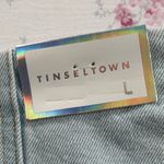 Tinseltown  Embroidered watermelons denim mini skirt light wash blue Photo 3