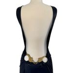 Jennifer Grace Faux Leather Gold Handcuff Bodycon Police Dress Club Festival S/M Photo 8