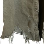 American Bazi  Army Green Button Down Distressed Denim Jacket Size S Photo 2