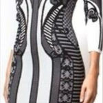 Jealous Tomato  Black and White Bodycon Dress Size Small‎ Photo 0