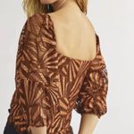 Anthropologie NWT Eva France Shine Copper Lace Puff Sleeve Blouse Photo 6