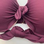 Shade & Shore Light Lift Bikini Top 38DD Berry Ribbed Knot Front Swim New Photo 1