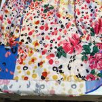 Umgee Tunic Dress Womens M Creme Blue 3/4 Sleeve Ruffle Floral Bohemian New Photo 3