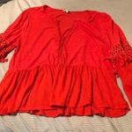 Lucky Brand Orange Peasant Top Photo 0