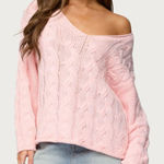 Edikted  Inga Pink Off-The-Shoulder Sweater Top Photo 0