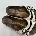 Birkenstock Sandals Womens 38 (7) White Ibiza Birko Flor Slip On Slide Shoes Photo 4