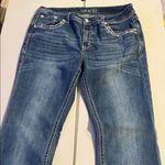 GRACE IN LA  jeans size 32 Women's Feather Embroidery Mid Rise Bootcut Jeans Photo 0