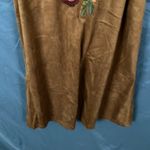 Blu Pepper : Chocolate Suede Like Embroidered Floral Dress- Side zip- M Photo 5