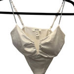 Privy  Women's White V-Neckline Sleeveless Tank Top Size Small Photo 0