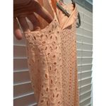 Everly ‎ Feminine Floral Eyelet Detail Coral Light Pink Spring Sun Dress Size M Photo 2