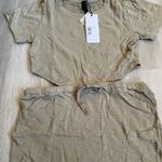 Bobi Revolve Cutout Detail Short Sleeves Mini Dress - basil green size Small Photo 3