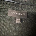 Lane Bryant Knit Sweater Women 22/24 Green Open Front Cardigan Crochet Detail Photo 1