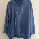 Weekend blue women’s hoodie 1X loungewear active‎ casual cotton stretch Photo 0