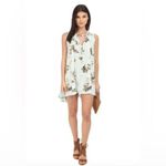 Free People Tree Swing Tunic dress in Mint Green floral sz Medium Photo 4