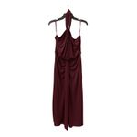 Cinq A Sept Kaily Maroon Backless Halter Gown Photo 3