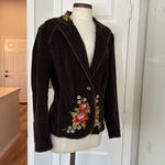 Vintage Y2K corduroy chocolate brown embroidered blazer Size M Photo 9