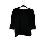 COS  Black Textured Cotton Knit Half Sleeve Minimalist Top Women Size S Photo 1