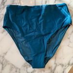 Quince NWT Italian High Rise Teal Blue Bikini Bottom Swimwear Sz M Photo 7