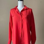 Rafaella  | Red Orange Oversized Button Down Blouse Sz 6 Photo 0