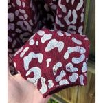 Kori America NWT Burgundy Foil Leopard Print Sweater Women's Medium CrewNeck Photo 8