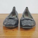 Born Black Leather Bow Front Flats Size 10 Photo 9