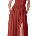 Azazie  Metz Terracotta Chiffon Dresss Photo 0