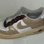 Nike Air Force One painted tan & brown Photo 1