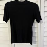 Scotch & Soda  Women's Mock Neck Short Sleeve Top in Black Photo 1
