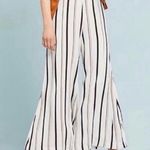 Anthropologie Ett:twa women's White Striped Wide Leg Boho Flowy Pants Size 0 Photo 0