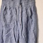 Athleta  Blue Linen Drawstring pull on Pants size 12 Photo 9