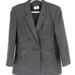 Vintage Precis Women's Houndstooth Double Breasted Blazer Jacket Black White 12 Photo 0