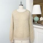 Urban Outfitters  BDG Mohair Cable Knit Crewneck Sweater Tan Beige Size Medium Photo 1