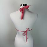 Victoria's Secret Victoria' Secret Pink and Silver Foil Halter String Bikini Top Size Large Photo 2