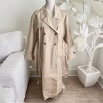 Mango Classic Beige Long Sleeve Trench Coat Photo 9