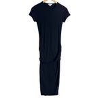 James Perse Standard  Black Short Sleeve Ruched Skinny Midi Dress Size Small Photo 1
