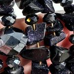 Elegant Black Blue Purple Sparkle Beaded Wrap Bracelet Photo 3