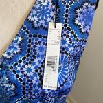 Elie Tahari Emory Dress Size 10 Blue White Bora Bora Multi Sheath Elegant Mature Photo 2