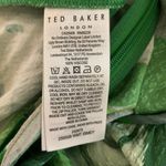 Ted Baker Ismey Green Leaf Print Halter Neck Jumpsuit Wide Leg Flowy Tropical 4 Photo 7