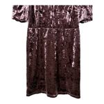 Buddy‎ Love Crushed Velvet Mini Dress Puff Sleeve Plunge Neck Purple Small NWT Photo 5