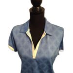 IZOD Blue Short Sleeve  Golf Womens V Neck Polo Print Size Large L Photo 2