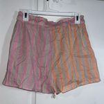 Entro NWT Boutique Striped Pink Orange Shorts w Pockets Drawstring Size Medium Photo 1
