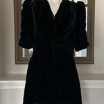 RHODE Leanna Twisted Puff Sleeve Mini Dress, Black Size L New w/Tag Retail $495 Size L Photo 1